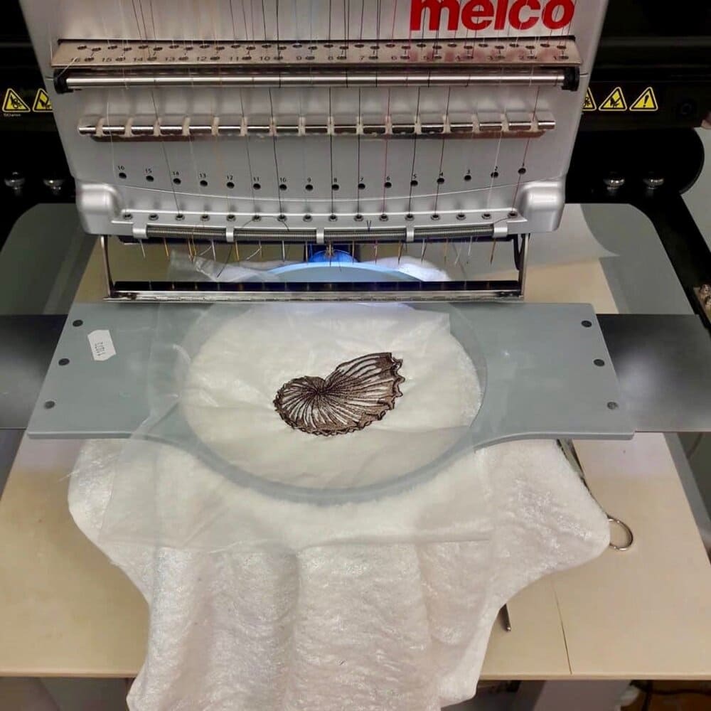 Set Spugna+Ricamo CONCHIGLIA : Salvietta 40x60cm e Ospite 60x100cm